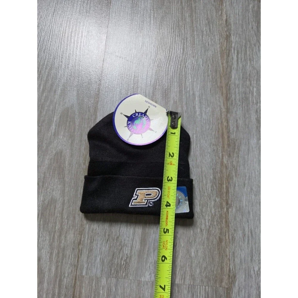 NWT Creative Knitwear Purdue Boilermakers Black Newborn Knit Beanie Hat NCAA